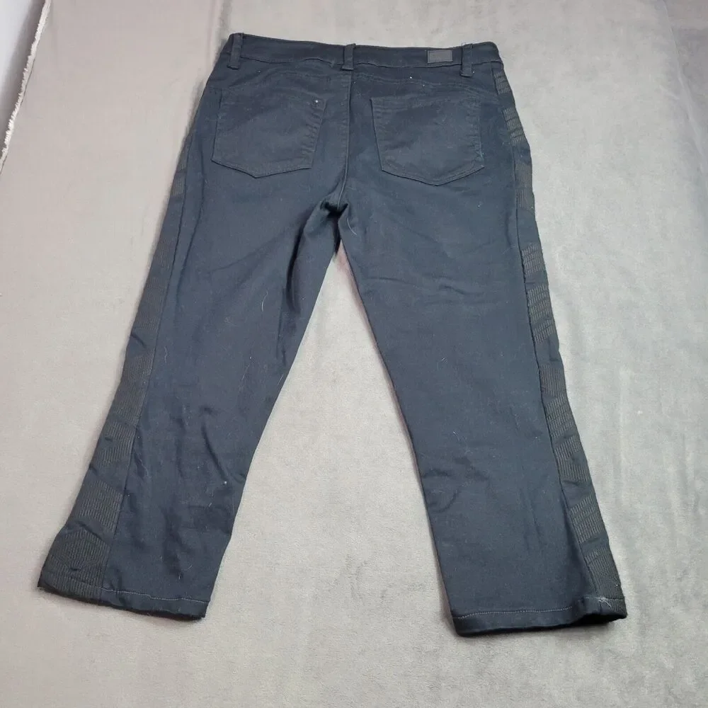 Jones Pants Womens Size‎ 6 Black Embroidery Madison Skinny Crop Control Comfort
